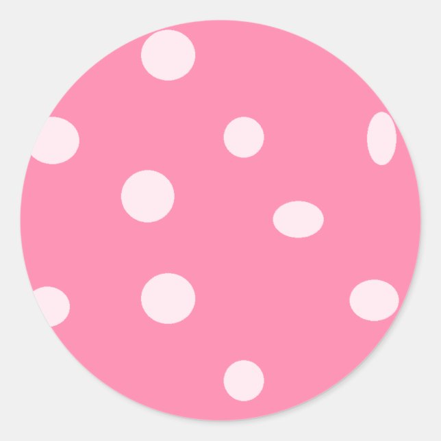 Sticker Rond Pois rose pâle sur rose (Devant)
