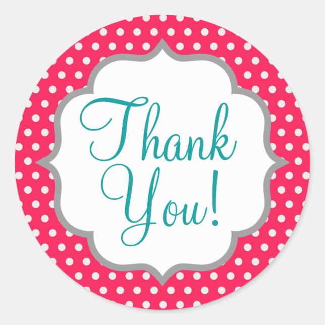 Sticker Rond Pois roses fraises (Devant)