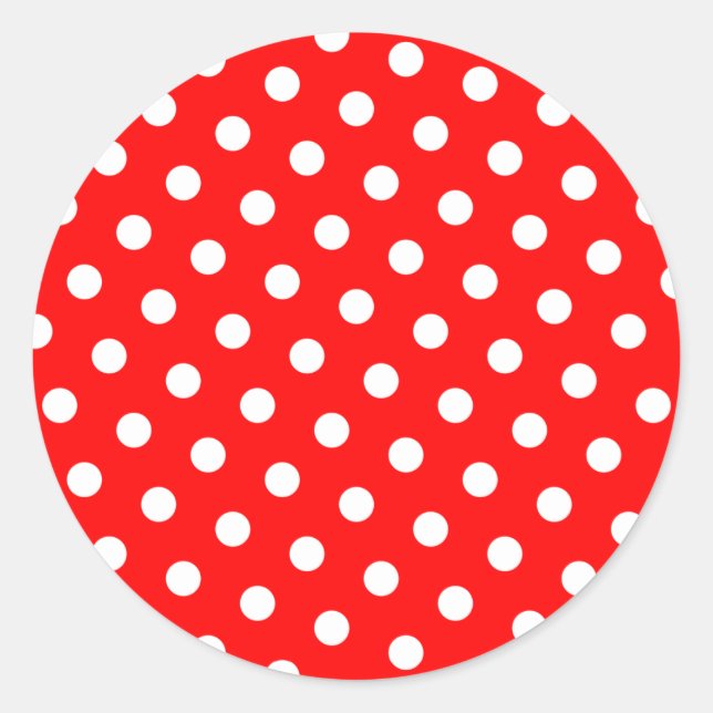 Sticker Rond Pois rouges et blancs (Devant)