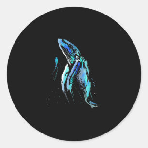Sticker Rond Poison de Whale Swimming Diving