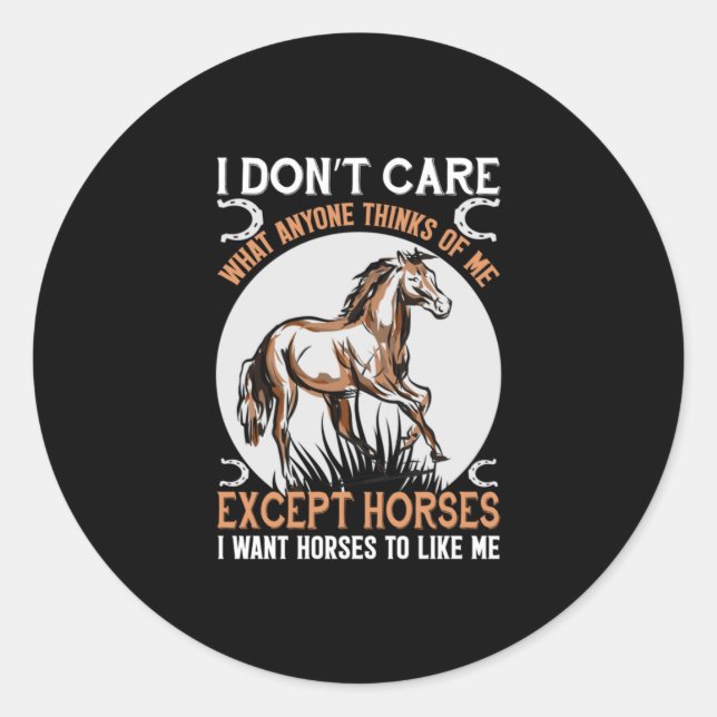 Sticker Rond Poison d'Equestrian | I Do Not Care (Devant)