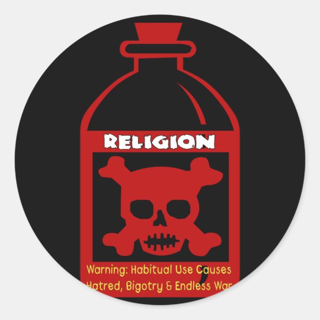 Sticker Rond Poison religieux (Devant)