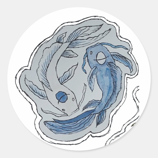 Sticker Rond Poisson.. (Devant)