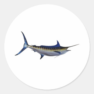 Sticker Rond Poisson bleu Marlin