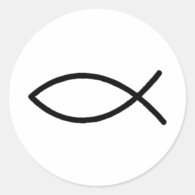 Sticker Rond Poisson chrétien (Devant)