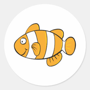 Sticker Rond Poisson clown