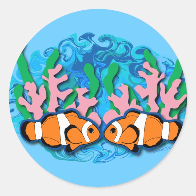 Sticker Rond Poisson clown (Devant)