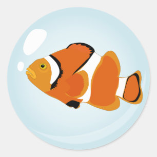 Sticker Rond Poisson dans une bulle