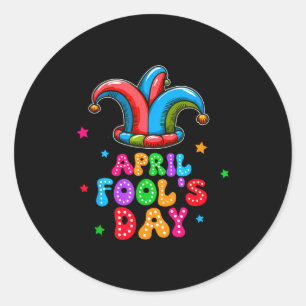 Sticker Rond Poisson d'avril 1er avril Farce Blague Cadeau drôl