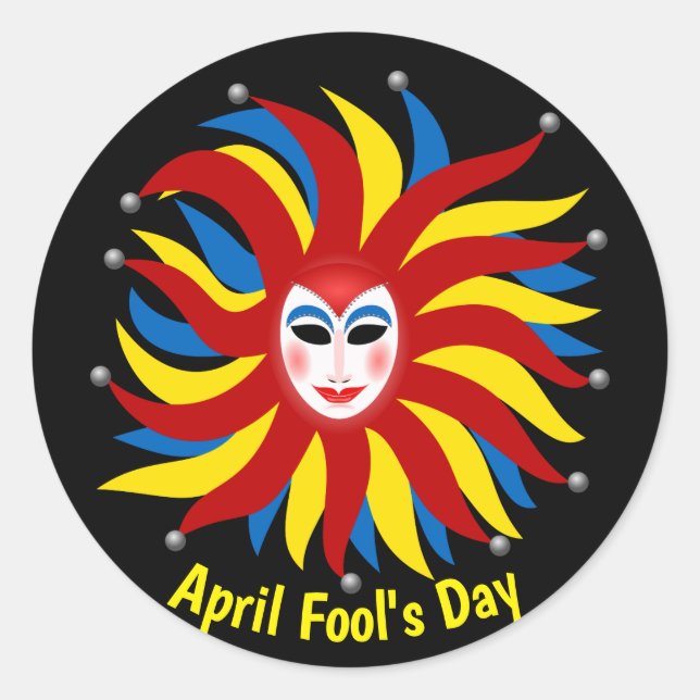 Sticker Rond Poisson d'avril de farces (Devant)