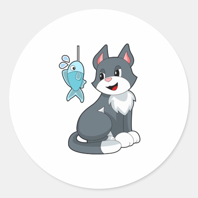 Sticker Rond Poisson de chat (Devant)
