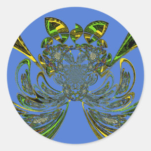 Sticker Rond Poisson de plumes