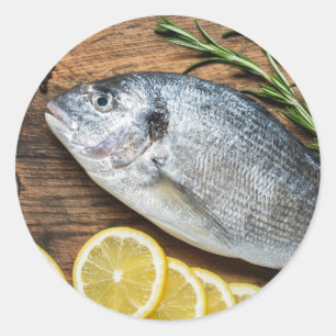 Sticker Rond Poisson Dorado