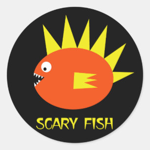 Sticker Rond Poisson Effrayant !