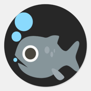 Sticker Rond Poisson Emoji mignon