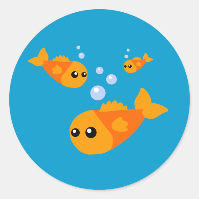 Sticker Rond Poisson mignon (Devant)