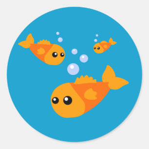 Sticker Rond Poisson mignon