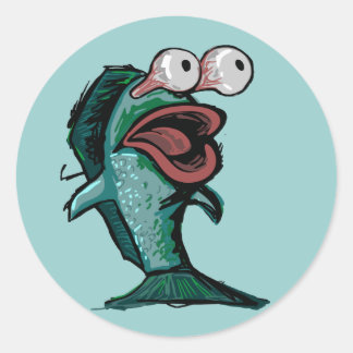 Sticker Rond Poisson rayé