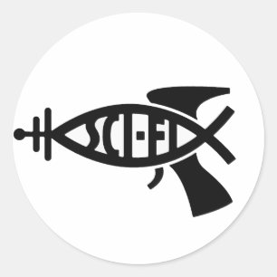 Sticker Rond Poisson Sci-Fi