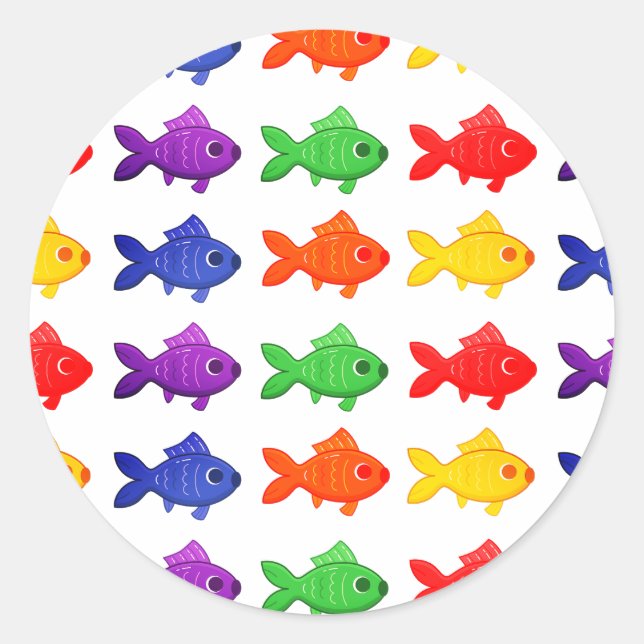 Sticker Rond Poisson, Sous-marin, Animal (Devant)