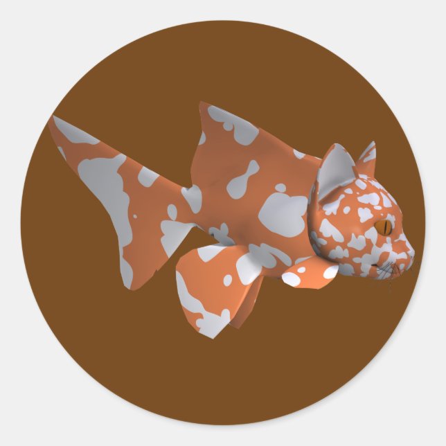 Sticker Rond Poisson tacheté Orange-Blanc (Devant)