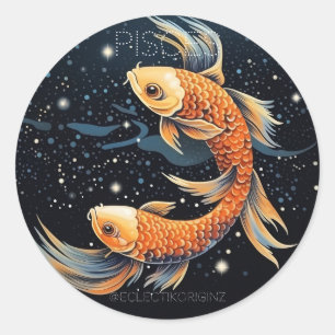 Sticker Rond Poissons