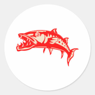 Sticker Rond Poissons #6 de barracuda
