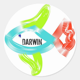 Sticker Rond Poissons de Darwin