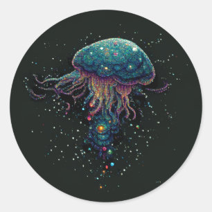 Sticker Rond Poissons de l'espace