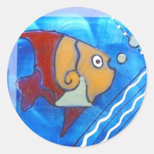 Sticker Rond Poissons DooDles