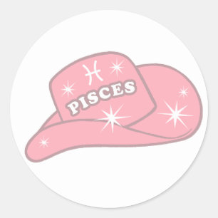 Sticker Rond Poissons modernes Zodiac rose Casquette