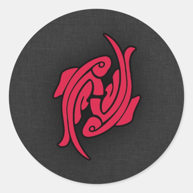 Sticker Rond Poissons rouges Crimson (Devant)