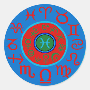Sticker Rond Poissons Zodiaque