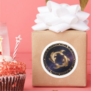 Sticker Rond Poissons Zodiaque Poisson