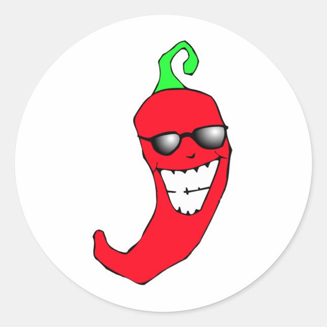 Sticker Rond Poivre cool Chili (Devant)