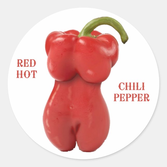 Sticker Rond Poivre rouge chili (Devant)
