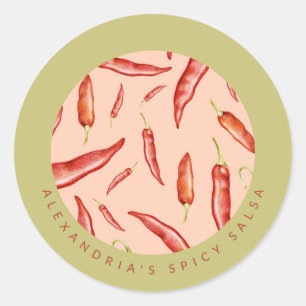 Sticker Rond Poivre rouge chili   Salsa