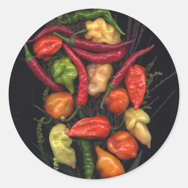 Sticker Rond Poivrons (Devant)
