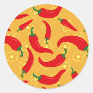 Sticker Rond Poivrons chauds