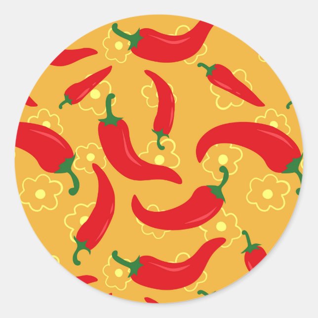 Sticker Rond Poivrons chauds (Devant)