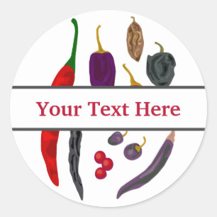 Sticker Rond Poivrons chauds