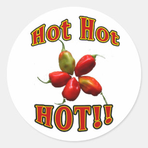 Sticker Rond Poivrons Habanero Hot Hot Star