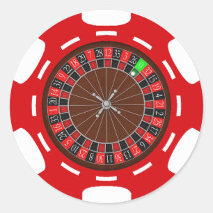 STICKER ROND POKER AVEC ROULETTE
