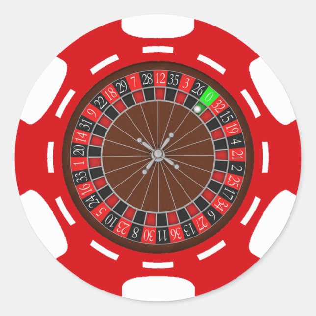 STICKER ROND POKER AVEC ROULETTE (Devant)