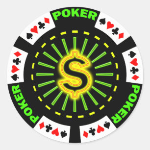 STICKER ROND POKER DE SIGNE DOLLAR
