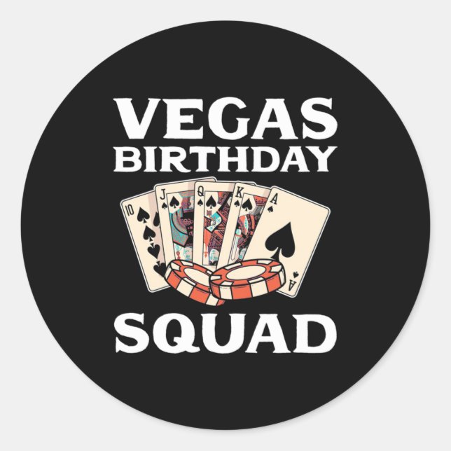 Sticker Rond Poker Lover | Poker Anniversaire Squad (Devant)
