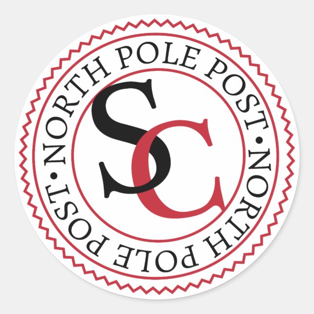 Sticker Rond Pôle Nord Poste Père Noël (Devant)