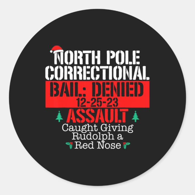 Sticker Rond Pôle Nord Traitement Correctionnel Dons Rudolph Co (Devant)