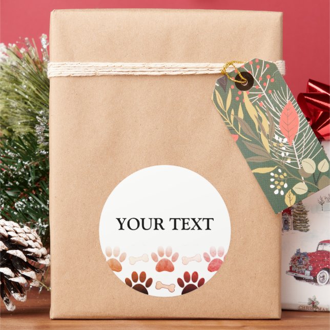 Sticker Rond Pôles Et Bones Avec Texte Personnalisé Dégradé (vacances)