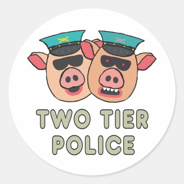 Sticker Rond Police à deux niveaux (Devant)